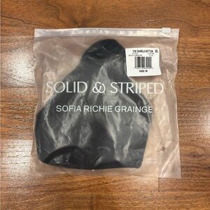 NWT Solid & Striped The Daniela Bottom Black Bikini Mid Rise size Medium